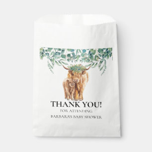 Highland Cow Calf Baby Dusche Eucalyptus Vielen Da Geschenktütchen