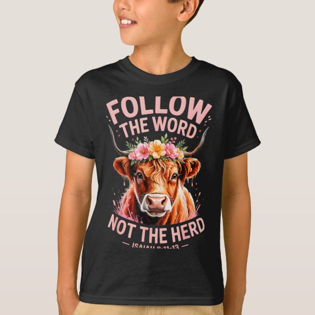 Highland Cow Christian  T-Shirt (Vorderseite)