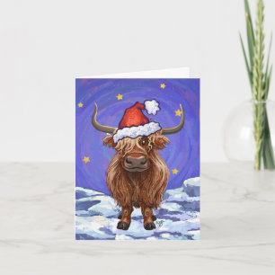 Highland Cow Christmas Feiertagskarte