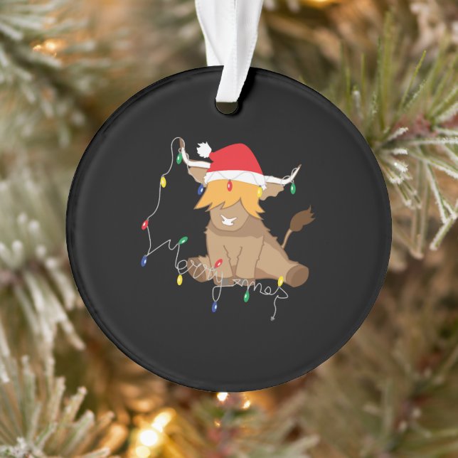 Highland cow christmas lights (Arbre)
