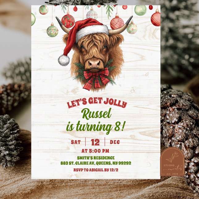 Highland cow christmas winter birthday invita einladung (Von Creator hochgeladen)