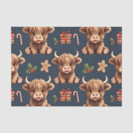 Highland Cow Festive Santa Christmas Seidenpapier