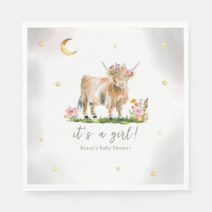 Highland Cow Girl Babyduschpapier Napkin Serviette