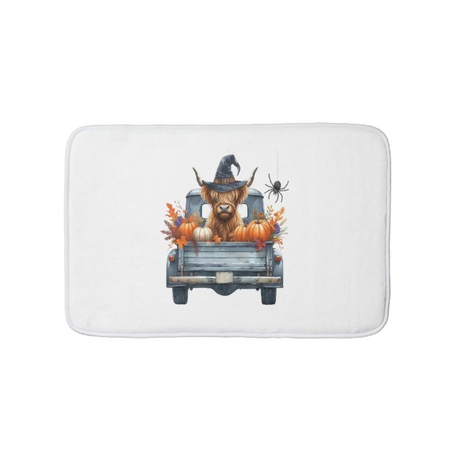 Highland Cow Halloween Fall Badematte (Vorderseite)
