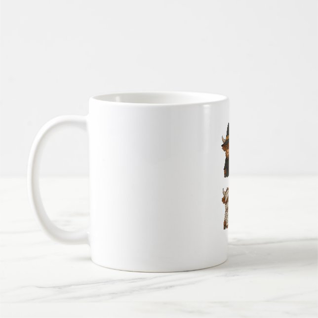 Highland Cow Halloween Funny Fall Spooky Kaffeetasse (Links)