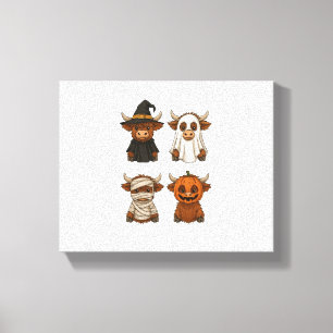 Highland Cow Halloween Funny Fall Spooky Leinwanddruck