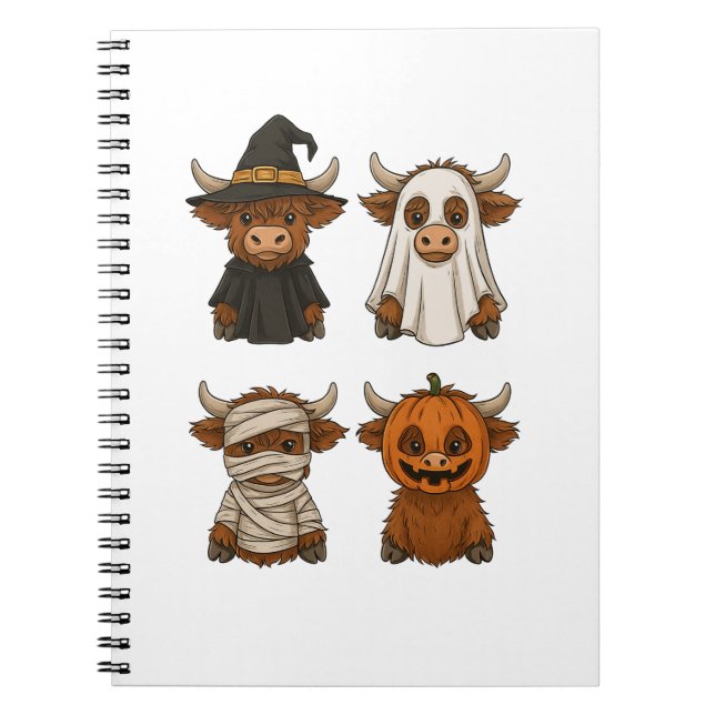 Highland Cow Halloween Funny Fall Spooky Notizblock (Vorderseite)