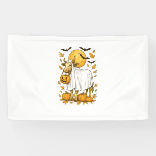 Highland Cow Halloween in Ghost-Kostüm Banner