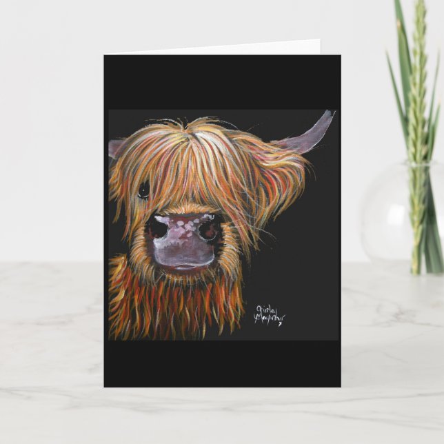 Highland Cow 'Henry' Grußkarte Karte (Vorderseite)