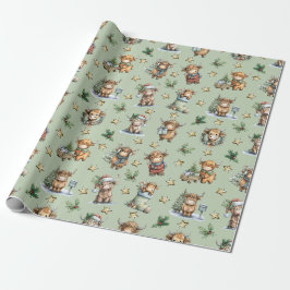Highland Cow Holiday Parade Geschenkpapier