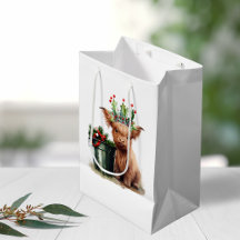 Highland Cow Holly Jolly Christmas Medium Geschenk