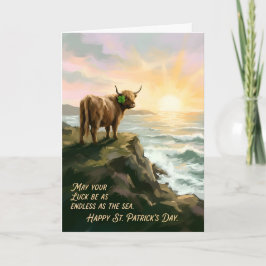 Highland Cow Irish Blessing St. Patricks Day Karte