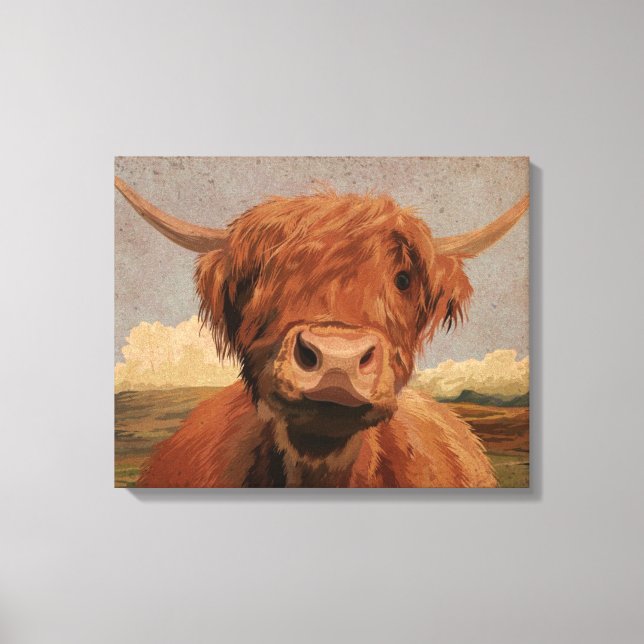 Highland Cow Leinwanddruck (Vorderseite)