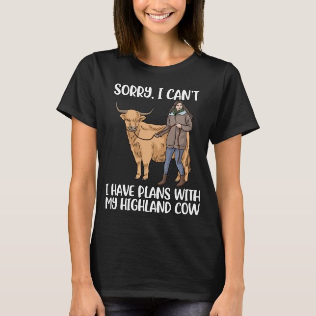 Highland Cow Lover Women Scottish Highland Cow T-Shirt (Vorderseite)
