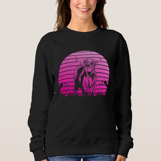 Highland Cow Loves Cute Scottish Highland Cow Grap Sweatshirt (Vorderseite)