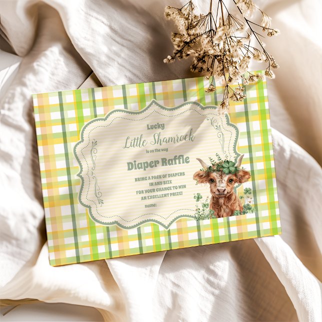 Highland Cow Lucky Little Shamroc Diapper Raffle Begleitkarte (Von Creator hochgeladen)