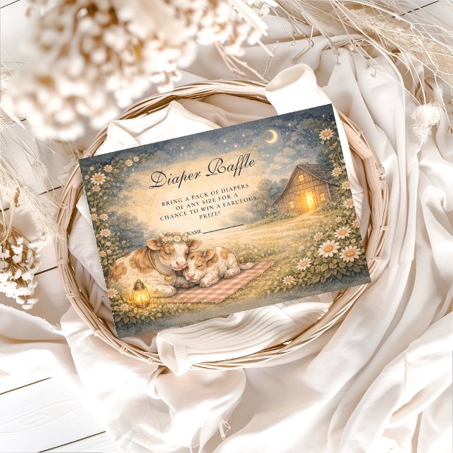 Highland Cow Meadow Diapper Raffle Begleitkarte (Von Creator hochgeladen)