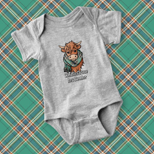 Highland Cow mit MacFarlane Ancient Hunting Scarf Baby Strampler