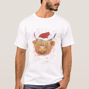 Highland Cow mit Weihnachten  T-Shirt
