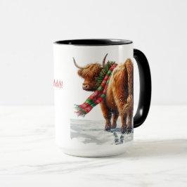 Highland Cow "Moo-ry Christmas" Coffee Tasse Cup