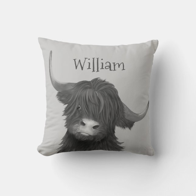 Highland Cow Name   Kissen (Vorderseite)