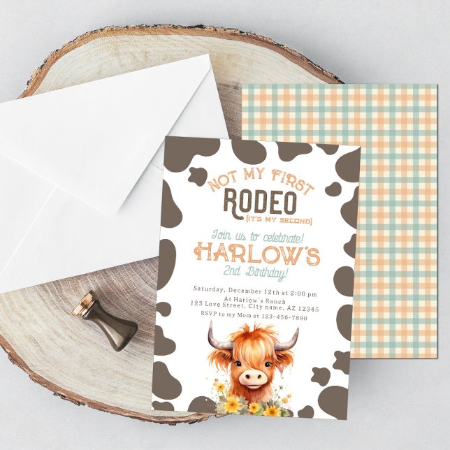 Highland Cow nicht mein erstes Rodeo Cowgirl Gebur Einladung (Von Creator hochgeladen)