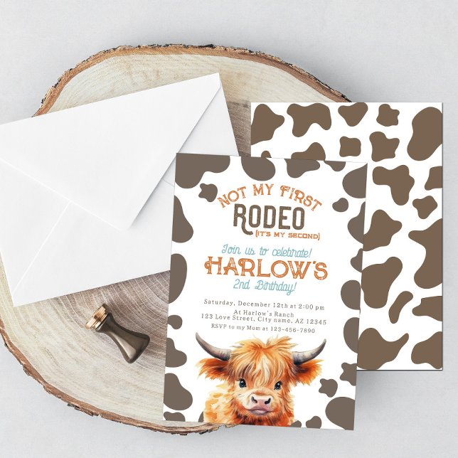 Highland Cow nicht meine erste Rodeo Kuh drucken G Einladung (Von Creator hochgeladen)