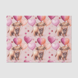 Highland Cow Pastel Balloon Cute Gift Seidenpapier