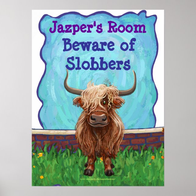 Highland Cow Personalisiert Room Poster (Vorne)