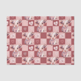 Highland Cow Pink Candy Hearts Valentine Gift Fill Seidenpapier