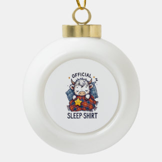 Highland Cow Png, Official Sleep Png Keramik Kugel-Ornament
