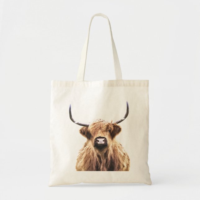Highland Cow Portrait Tragetasche (Vorne)