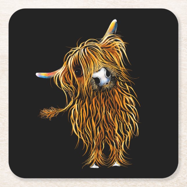 HiGHLaND CoW PRiNT Untersetzer ' CoooWeee ' (Vorderseite)