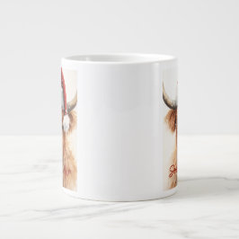 Highland Cow Santa 20 oz Jumbo Kaffee Tasse