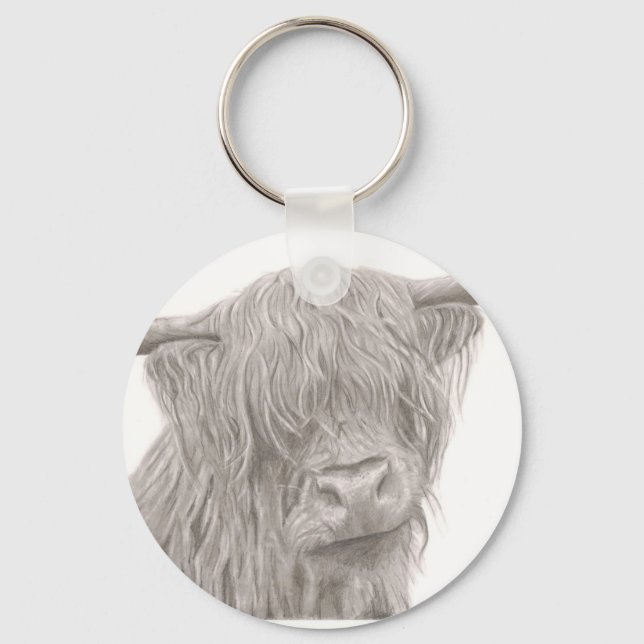 Highland Cow Schlüsselanhänger (Vorderseite)