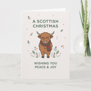 Highland Cow Schottisches Weihnachts-Friedens- und Karte