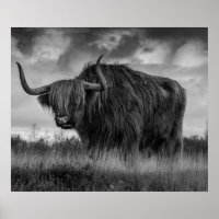 Highland Cow Schottland Rustikal Braun Monotone P