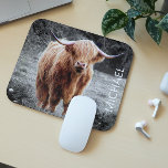 Highland Cow Scotland Personalisierter Name Mousepad<br><div class="desc">This design was created through digital art. It may be personalized by clicking the customize button and adding a name, initials or your favorite words. Kontakt bei colorflowcreations@gmail.com if you with to have this design on another product. See more of my creations or follow me at www.facebook.com/colorflowcreations, www.instagram.com/colorflowcreations, www.twitter.com/colorflowart und...</div>