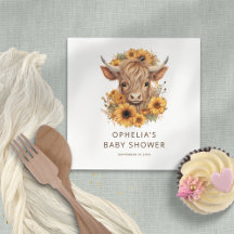 Highland Cow Sunblwers Baby Dusche