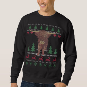 Highland Cow Ugly Christmas Sweatshirt