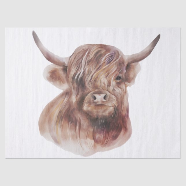 Highland Cow Water Seidenpapier (Vorderseite)