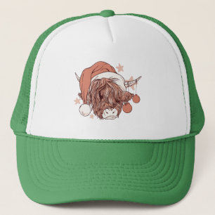 Highland Cow - Weihnachtsgrüßgeschenk Truckerkappe