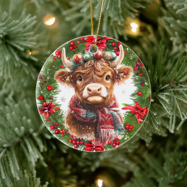 Highland Cow Weihnachtsschmuck (Baum)