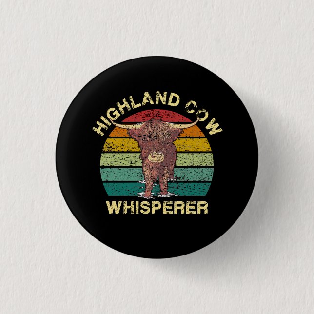 Highland Cow Whisperer Button (Vorderseite)