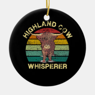 Highland Cow Whisperer Keramik Ornament