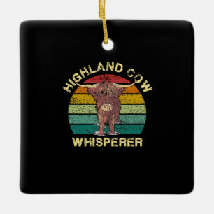 Highland Cow Whisperer Keramikornament