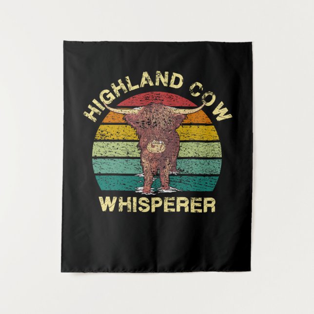 Highland Cow Whisperer Wandteppich (Vorderseite)