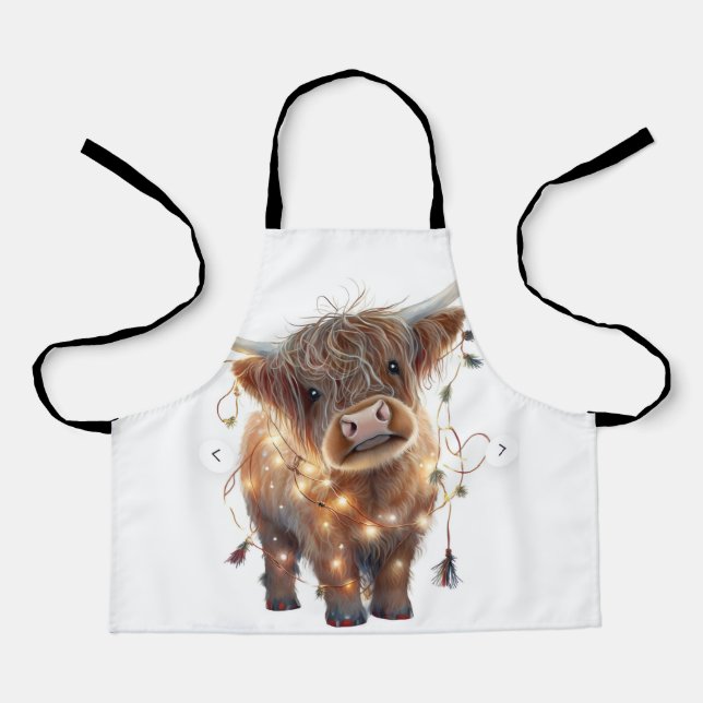 highland cow xmas All-Over Print Apron Schürze (Vorderseite)