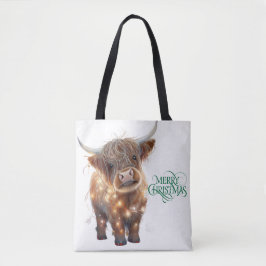 highland cow xmas Tote Tasche