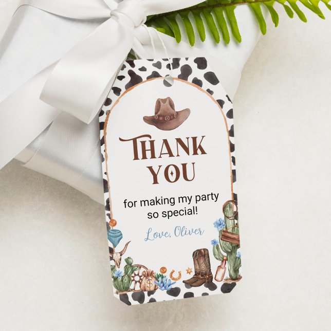 Highland Cowboy Birthday Danke Tag Geschenkanhänger (Von Creator hochgeladen)